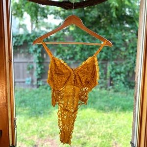 Yellow Lace Bodysuit